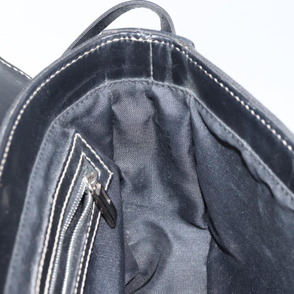FENDI Shoulder Bag Leather Black Auth hk2970