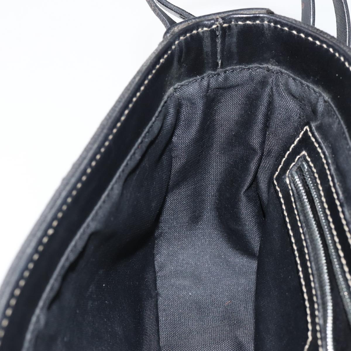 FENDI Shoulder Bag Leather Black Auth hk2970