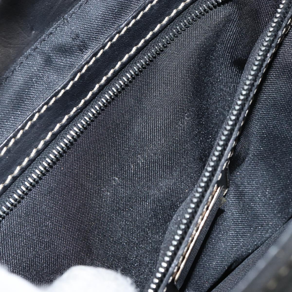FENDI Shoulder Bag Leather Black Auth hk2970