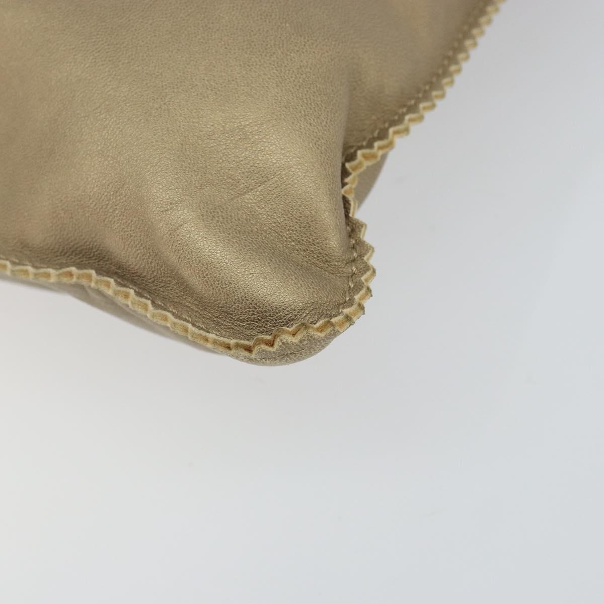 LOEWE Anagram Tote Bag Leather Gold Auth hk2975