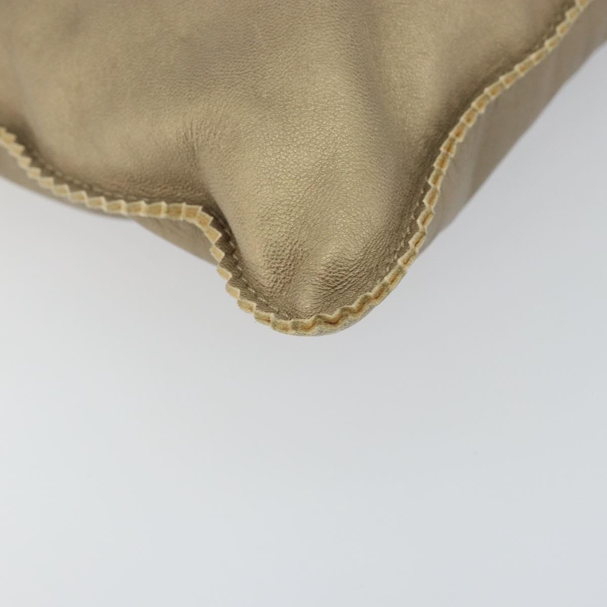 LOEWE Anagram Tote Bag Leather Gold Auth hk2975