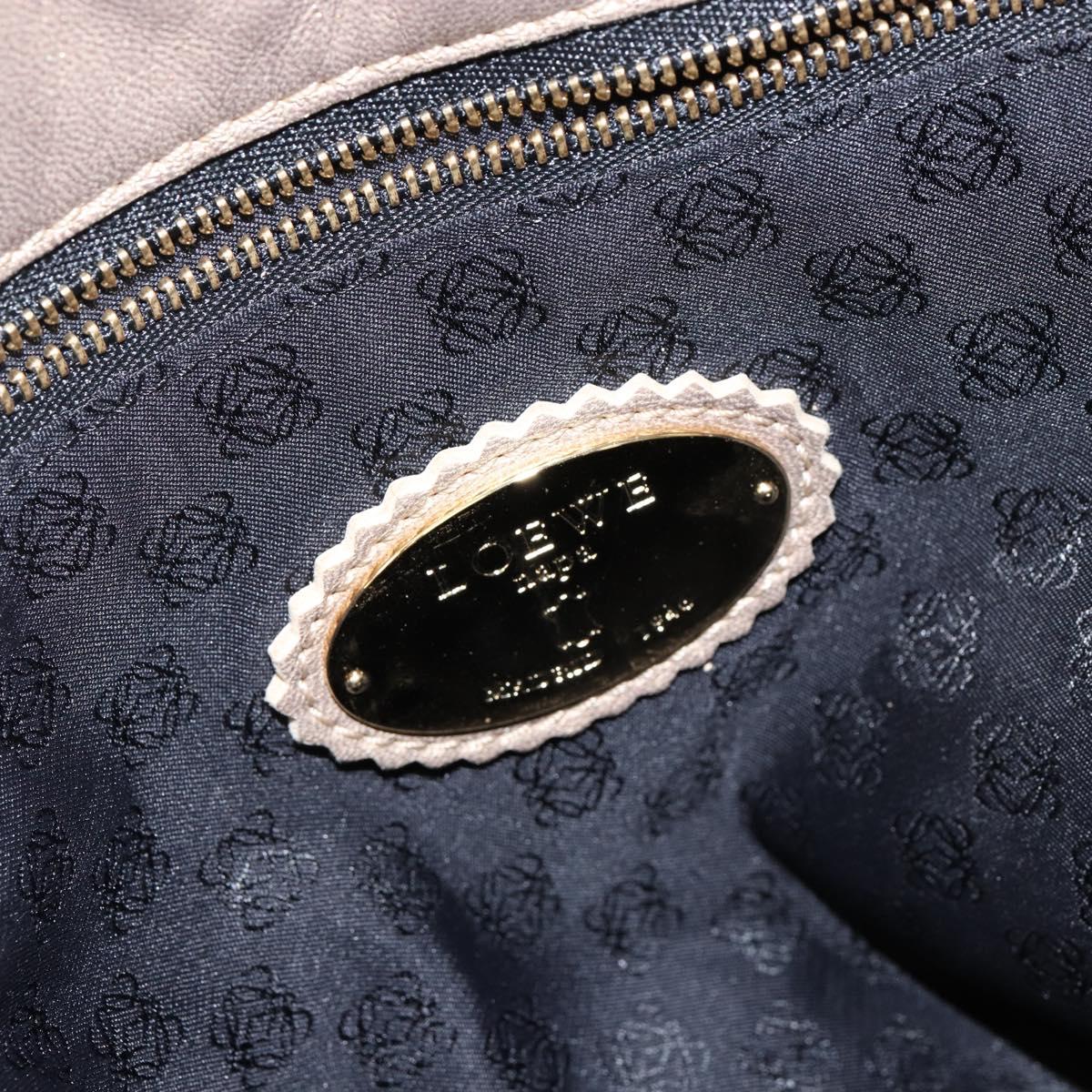 LOEWE Anagram Tote Bag Leather Gold Auth hk2975