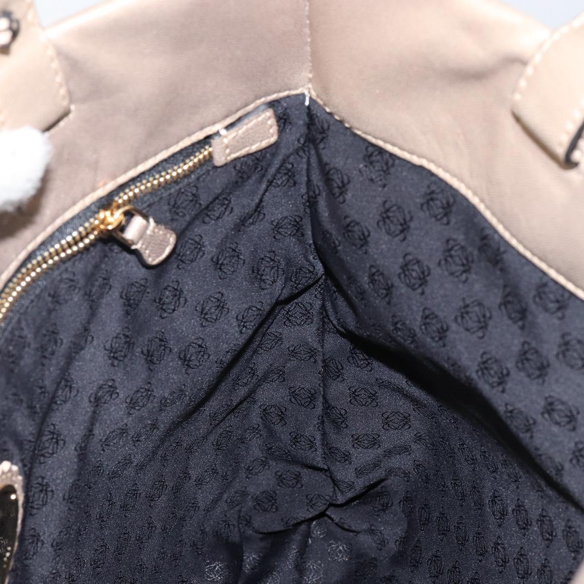 LOEWE Anagram Tote Bag Leather Gold Auth hk2975