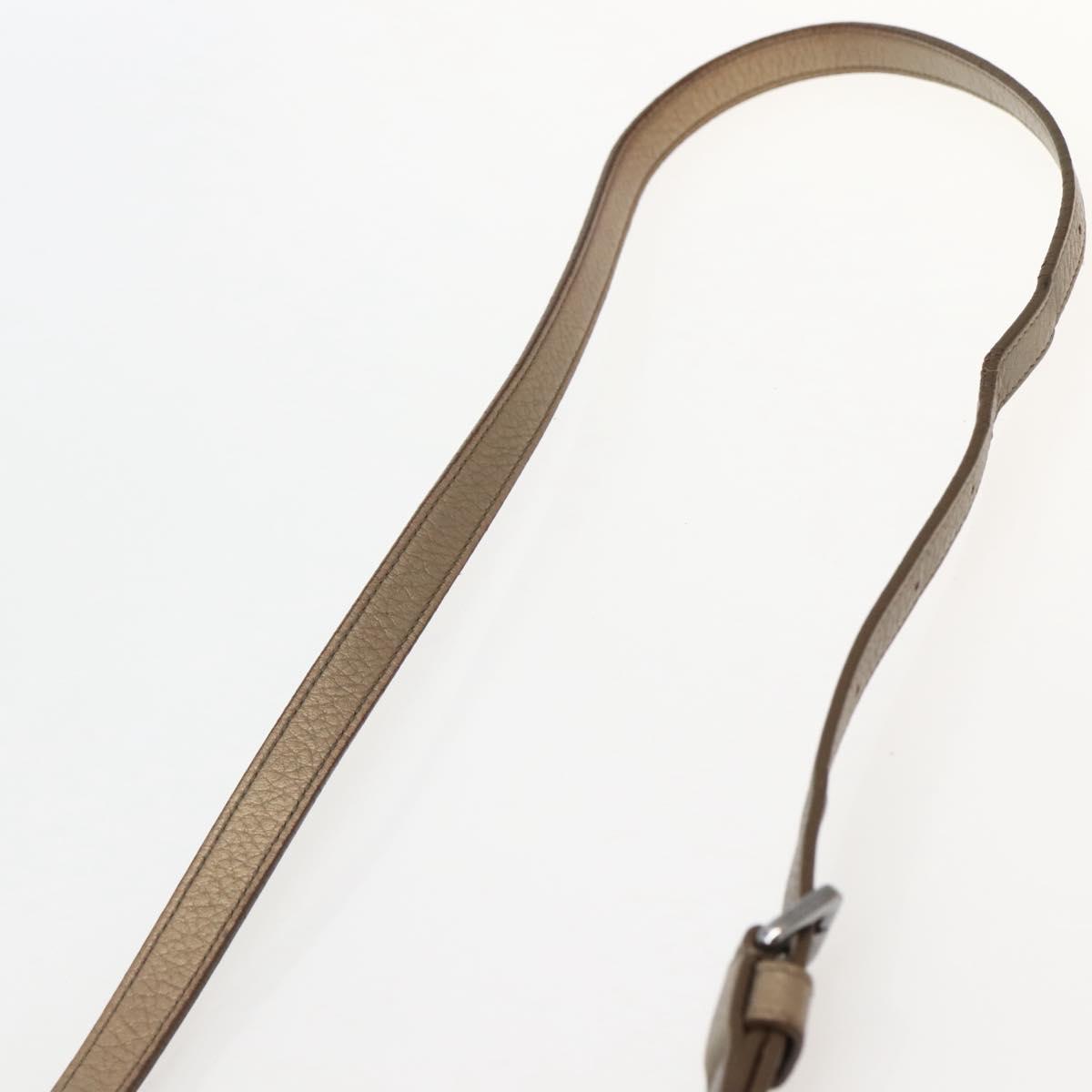 LOEWE Anagram Hand Bag Leather 2way Gold Auth hk2980