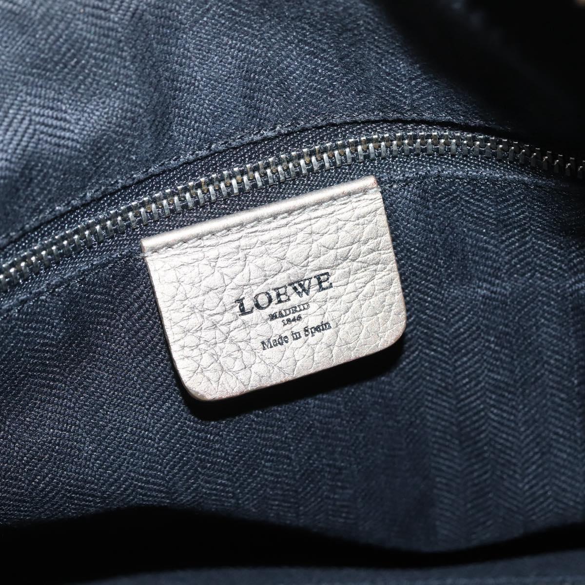 LOEWE Anagram Hand Bag Leather 2way Gold Auth hk2980