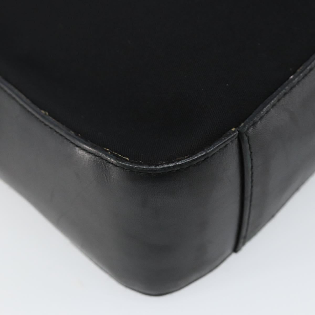 Salvatore Ferragamo Gancini Shoulder Bag Nylon Black Silver Auth hk2985