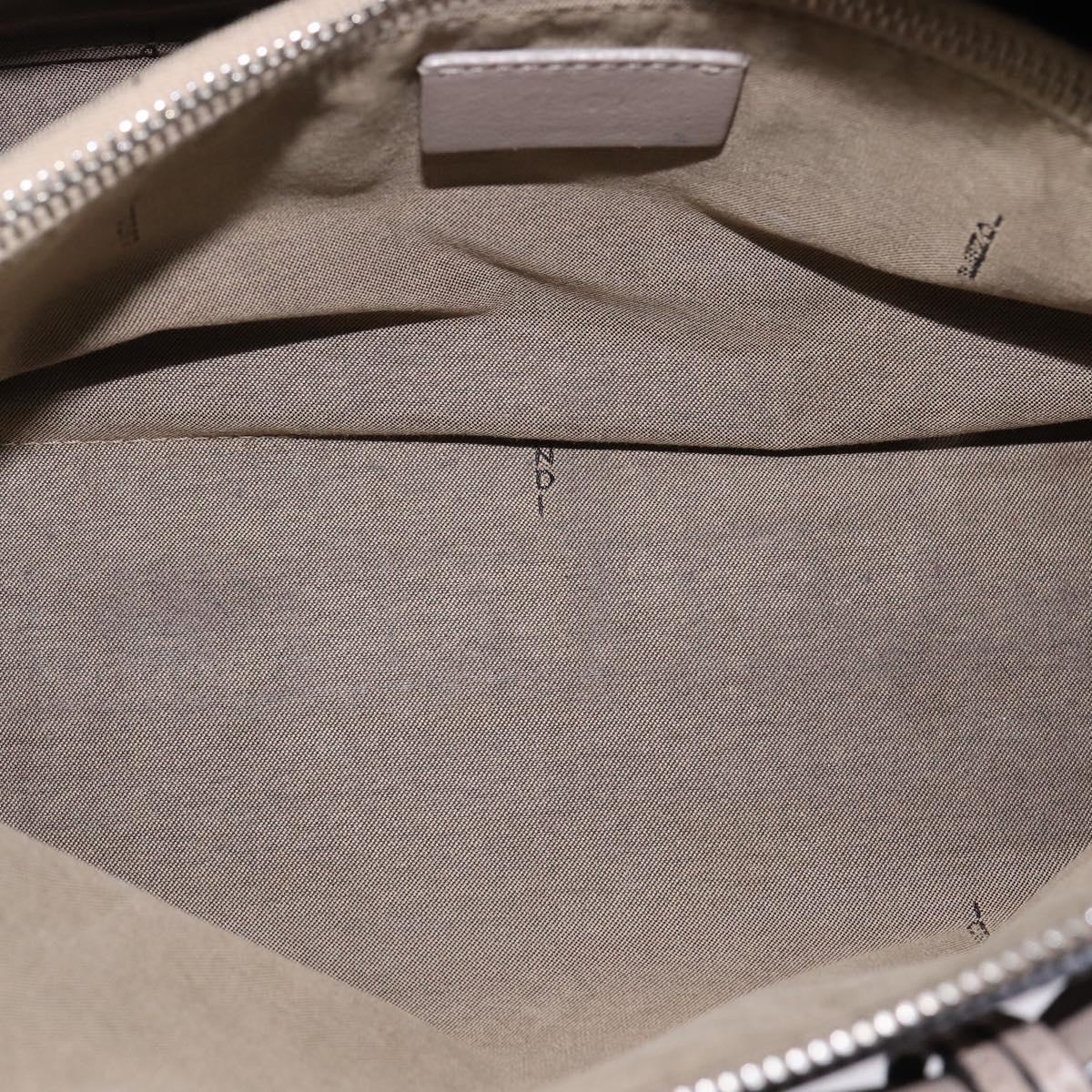 FENDI By The Way Hand Bag Leather 2way Beige Silver Auth hk2988