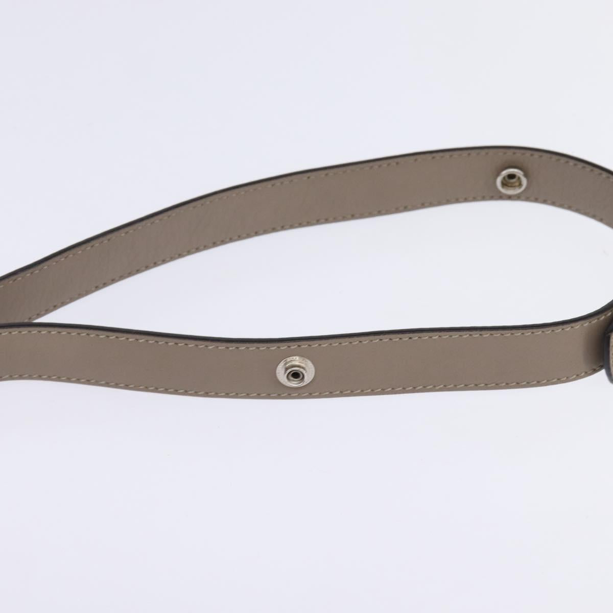 FENDI By The Way Hand Bag Leather 2way Beige Silver Auth hk2988