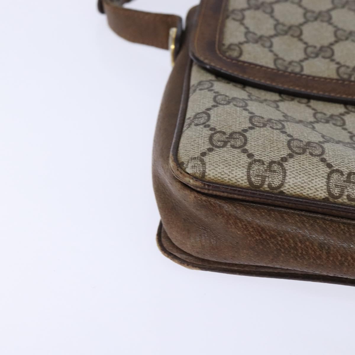 GUCCI GG Supreme Shoulder Bag PVC Beige Gold 001 16 4084 Auth hk2993