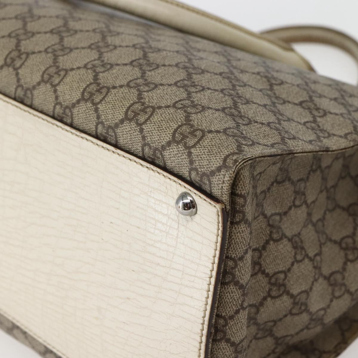 GUCCI GG Supreme New Jackie Tote Bag PVC Beige Silver 152610 Auth hk2998