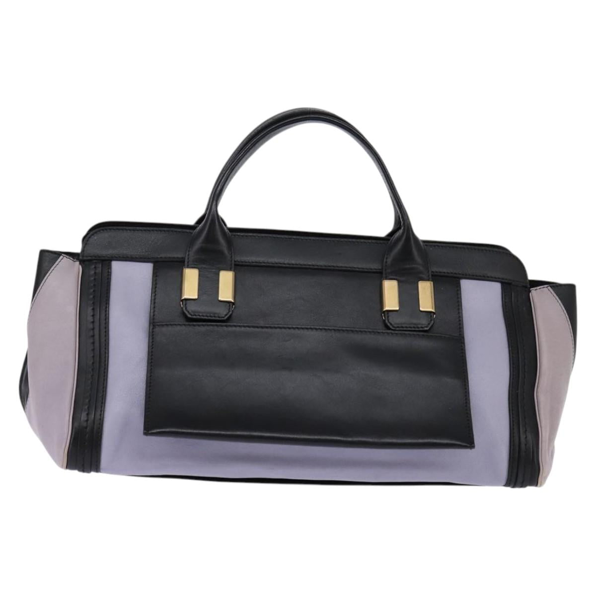Chloe Alice Hand Bag Leather Purple Gold Auth hk3001