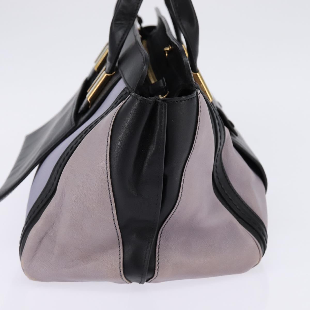 Chloe Alice Hand Bag Leather Purple Gold Auth hk3001