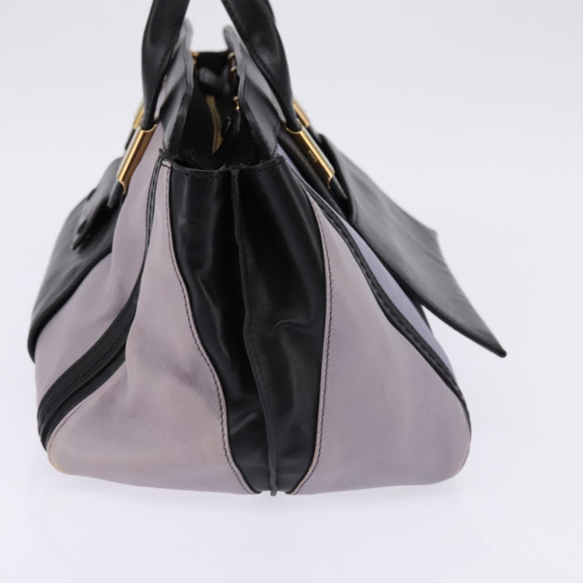 Chloe Alice Hand Bag Leather Purple Gold Auth hk3001
