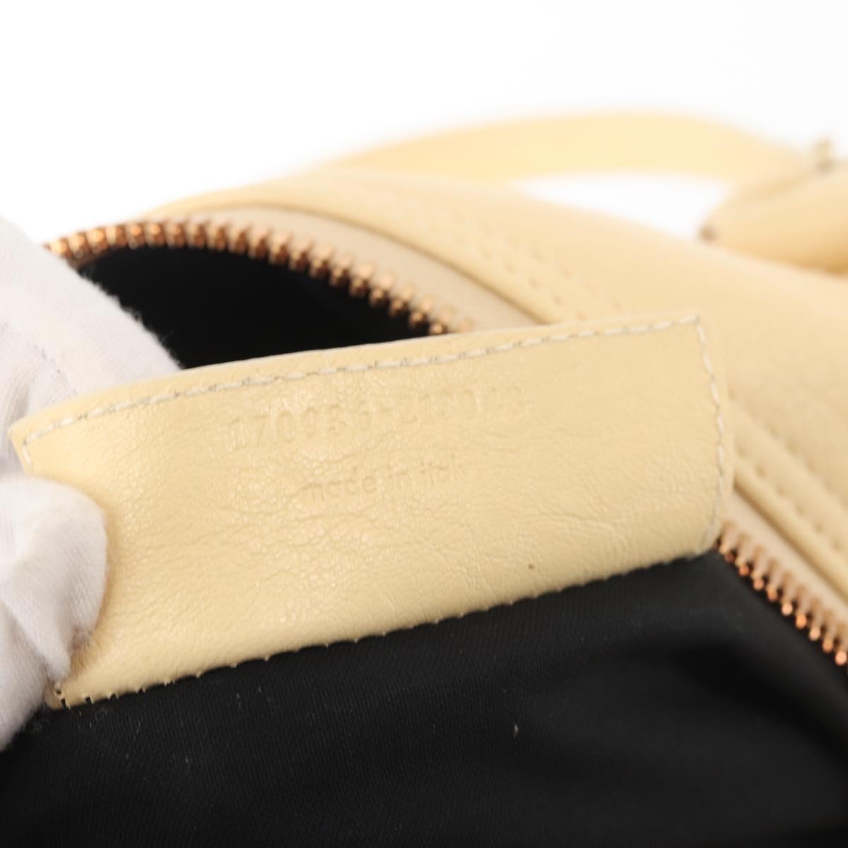 BALENCIAGA Hand Bag Leather Beige Gold Auth hk3005