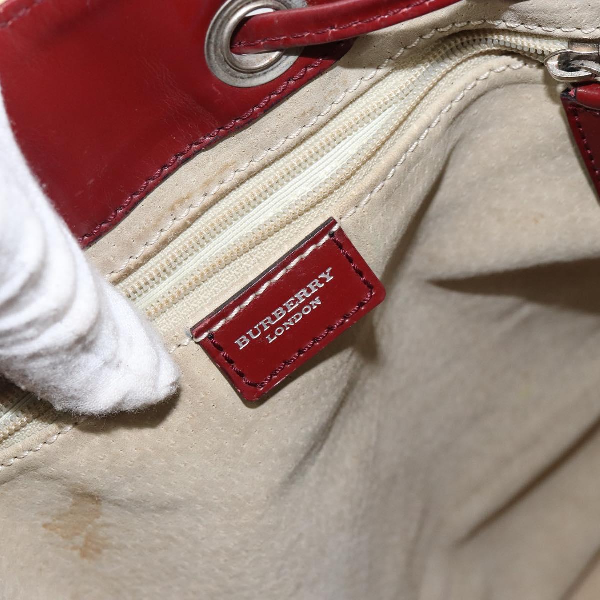 BURBERRY Nova Check Shoulder Bag PVC Beige Auth hk3007