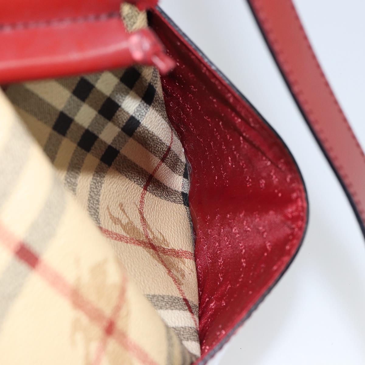 BURBERRY Nova Check Shoulder Bag PVC Beige Auth hk3007