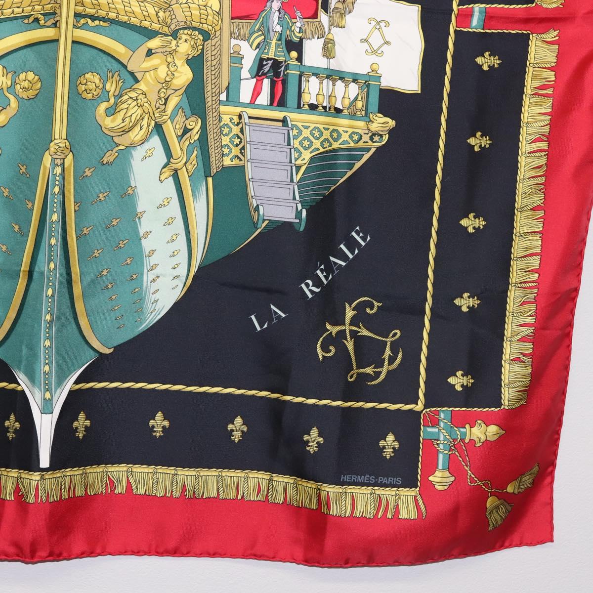 HERMES Carre 90 Scarf ""VUE DU CAROSSE DE LA GALERE LA REALE "" Silk Auth hk3012