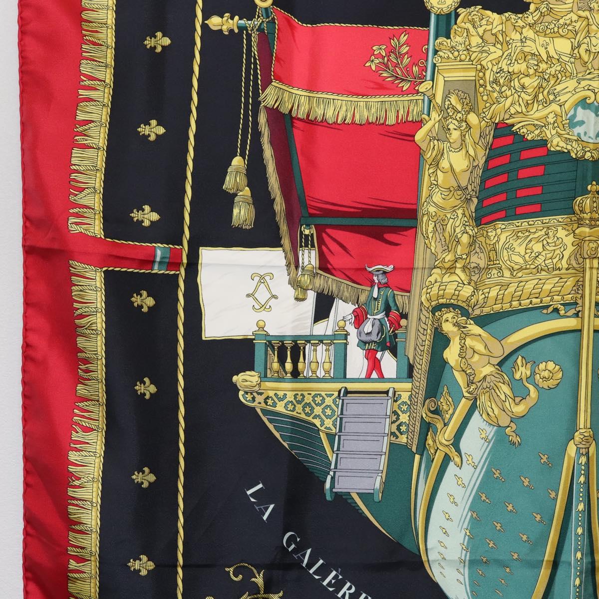 HERMES Carre 90 Scarf ""VUE DU CAROSSE DE LA GALERE LA REALE "" Silk Auth hk3012