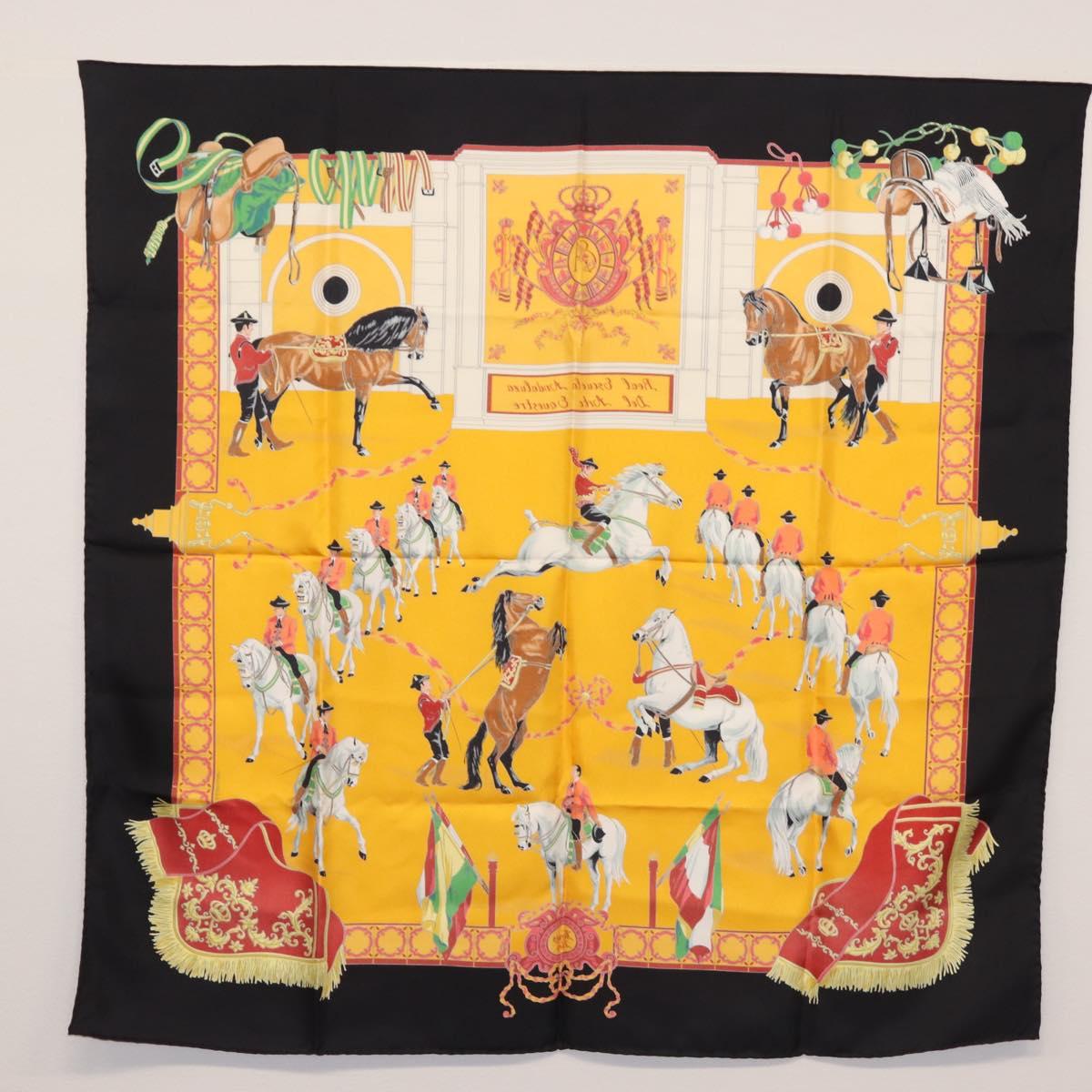 HERMES Carre 90 Scarf ""Real Escuela Andaluza Del Arte Ecuestre "" Auth hk3013