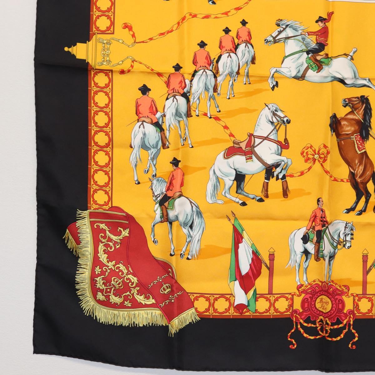 HERMES Carre 90 Scarf ""Real Escuela Andaluza Del Arte Ecuestre "" Auth hk3013