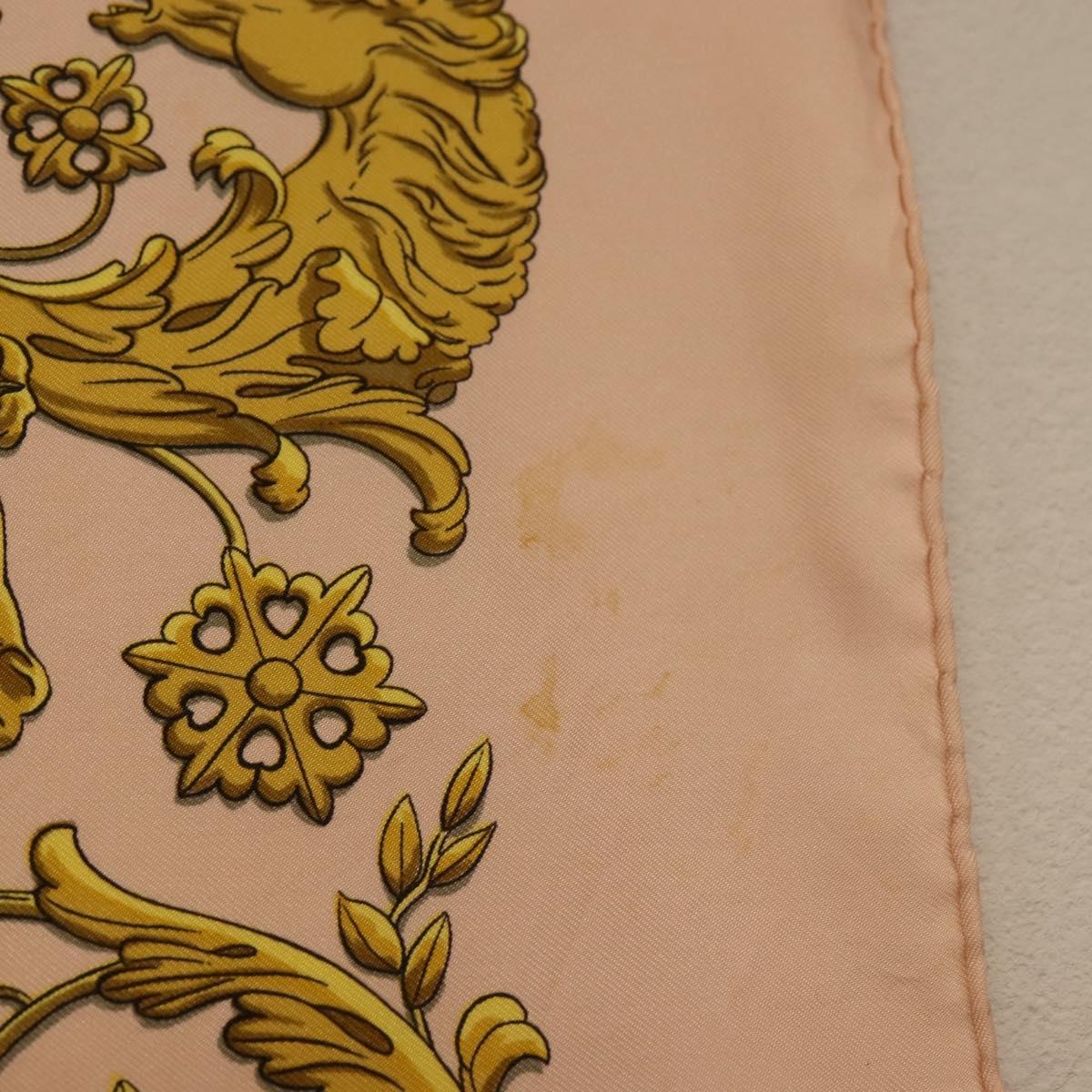 HERMES Carre 90 Scarf ""LA PROMENADE"" Silk Pink Auth hk3017