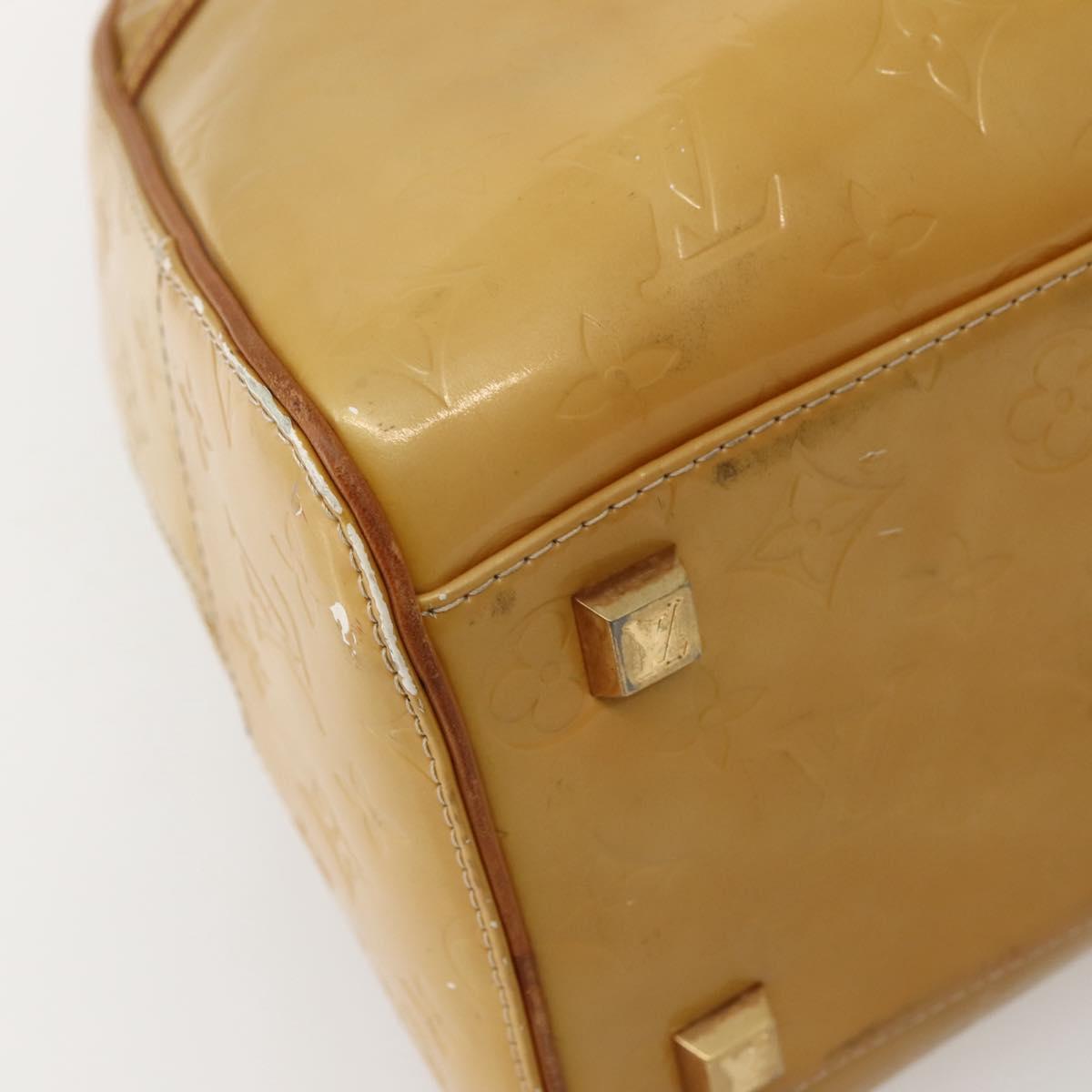 LOUIS VUITTON Monogram Vernis Tompkins Square Hand Bag Beige M91149 Auth hk3021