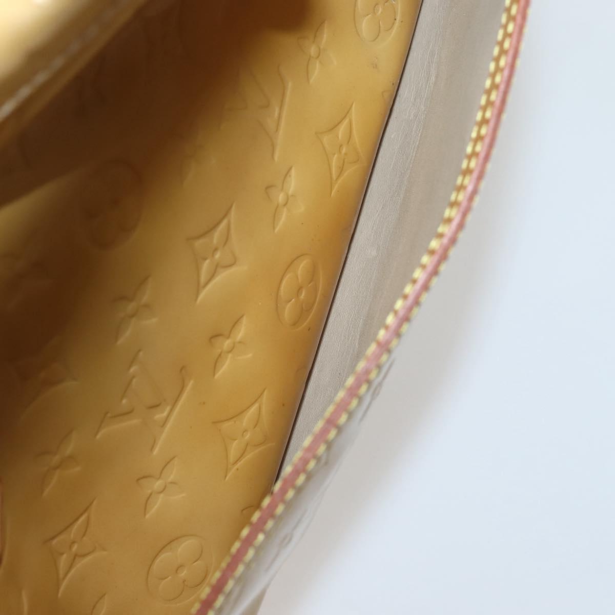 LOUIS VUITTON Monogram Vernis Tompkins Square Hand Bag Beige M91149 Auth hk3021