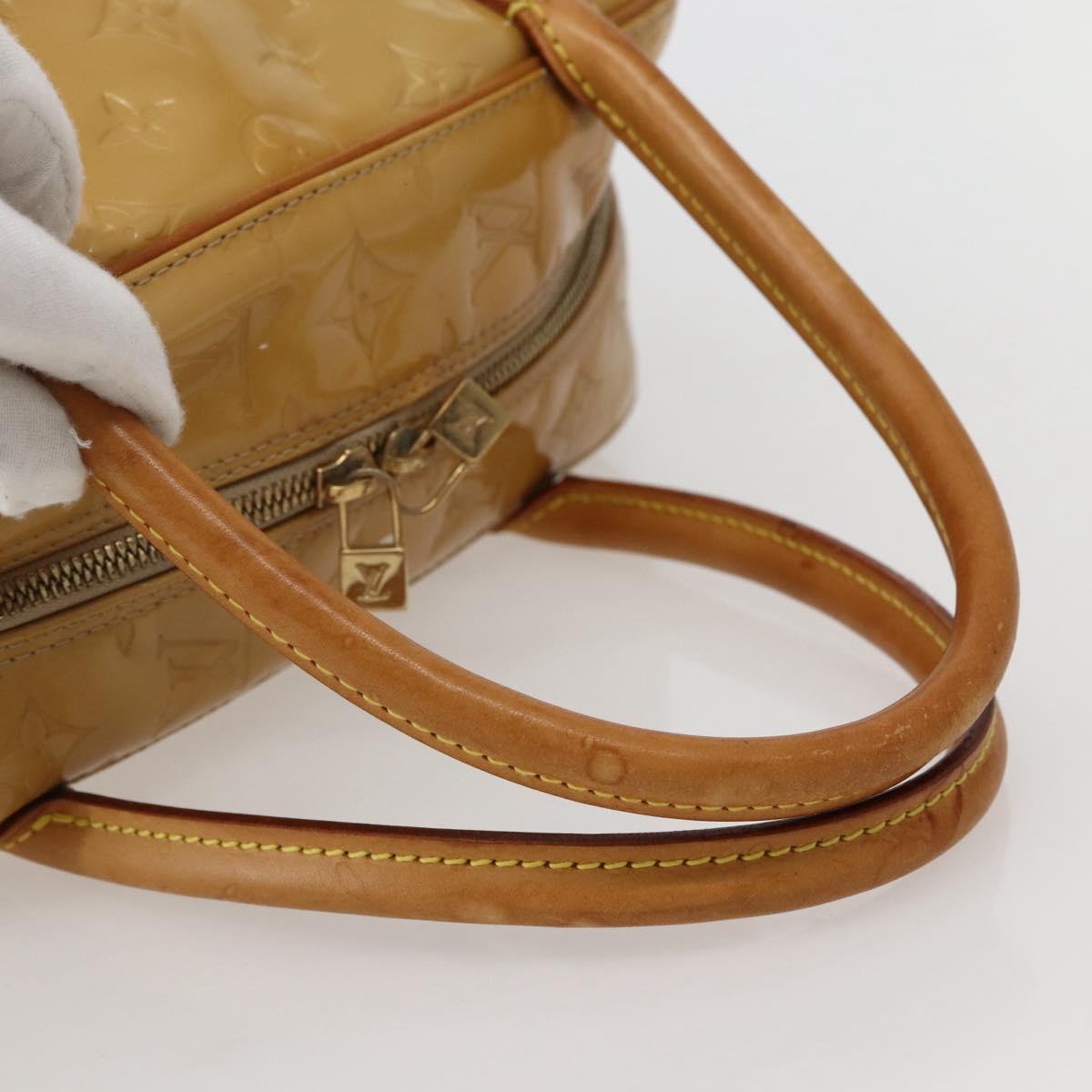 LOUIS VUITTON Monogram Vernis Tompkins Square Hand Bag Beige M91149 Auth hk3021