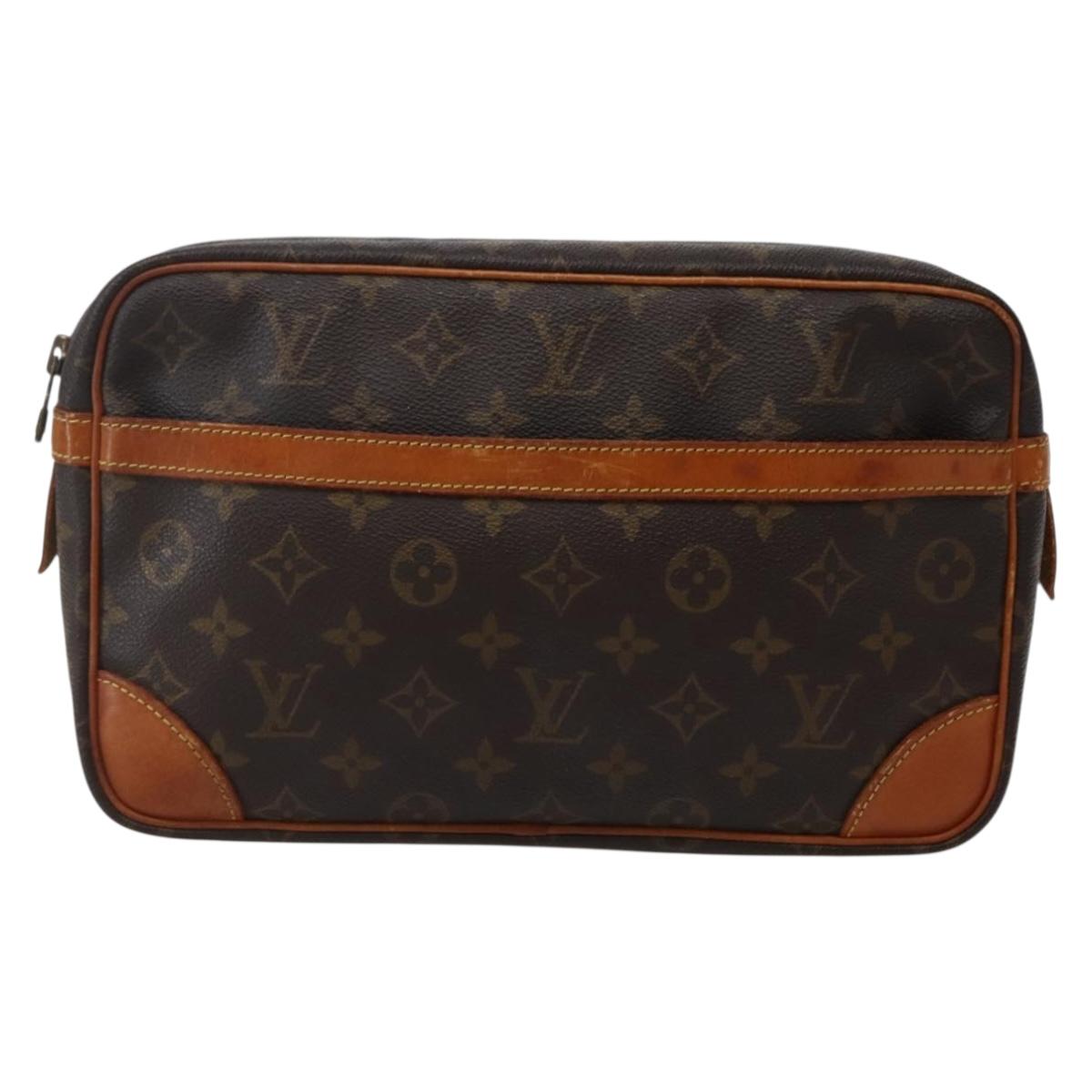 LOUIS VUITTON Monogram Compiegne 28 Clutch Bag M51845 LV Auth hk3024