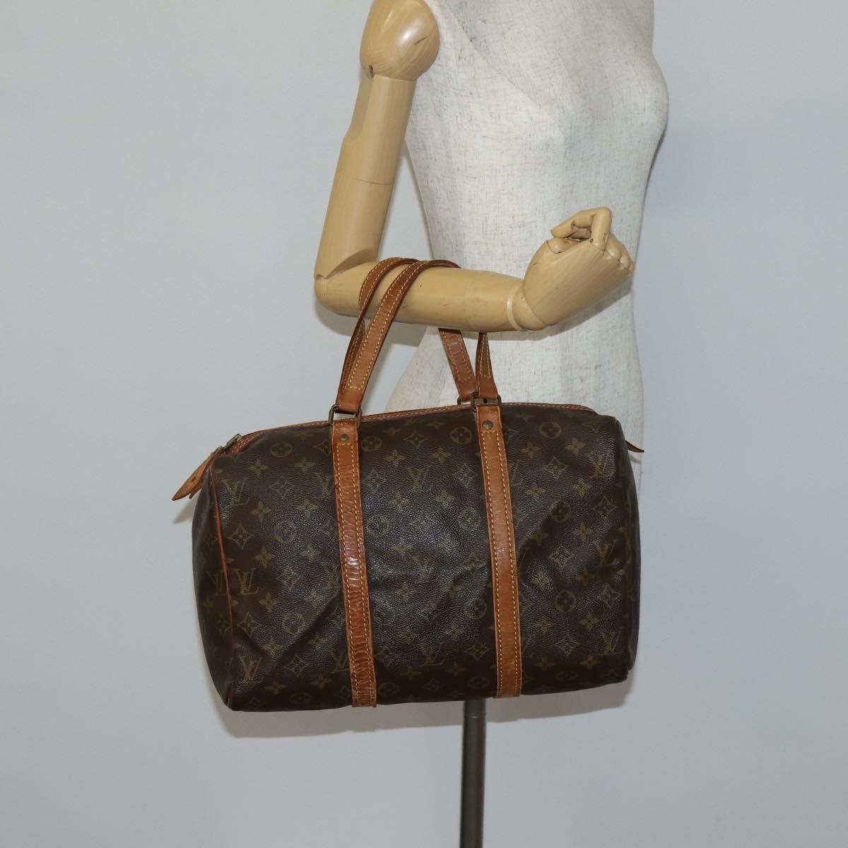 LOUIS VUITTON Monogram Sac Souple 35 Boston Bag M41626 LV Auth hk3035