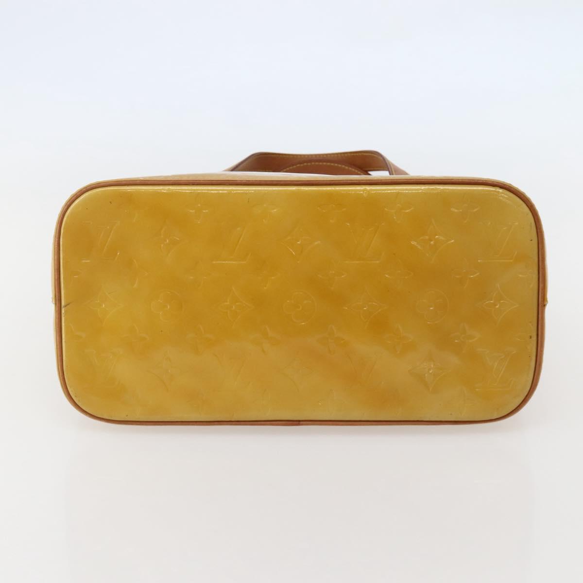 LOUIS VUITTON Monogram Vernis Houston Hand Bag Beige M91004 LV Auth hk3041