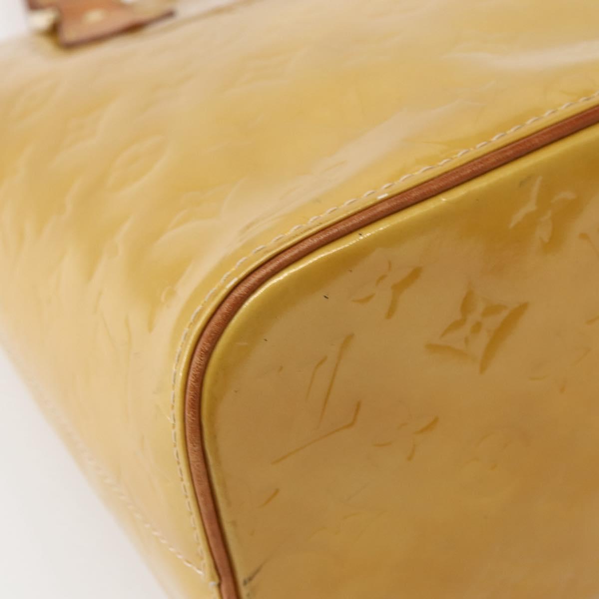LOUIS VUITTON Monogram Vernis Houston Hand Bag Beige M91004 LV Auth hk3041