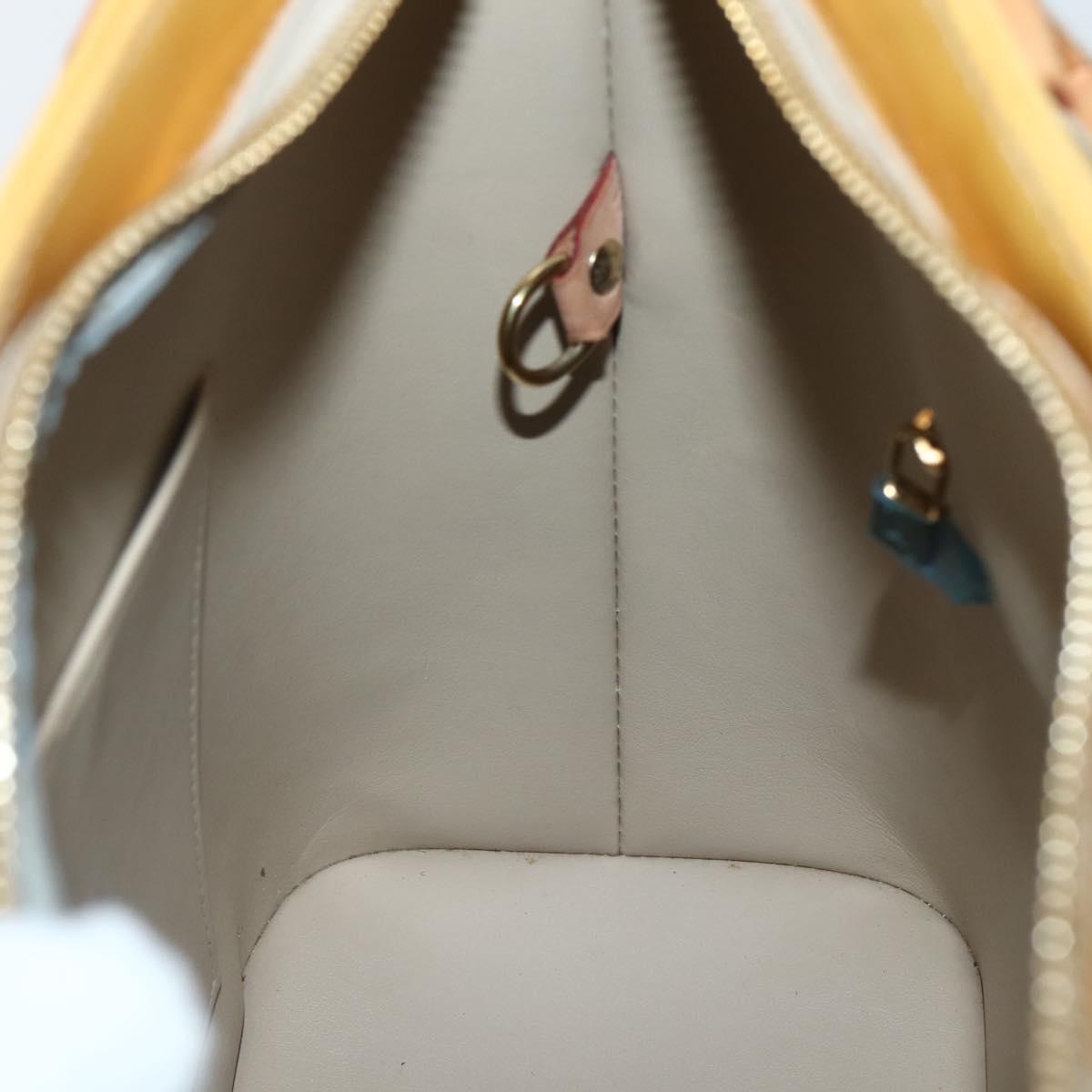 LOUIS VUITTON Monogram Vernis Houston Hand Bag Beige M91004 LV Auth hk3041