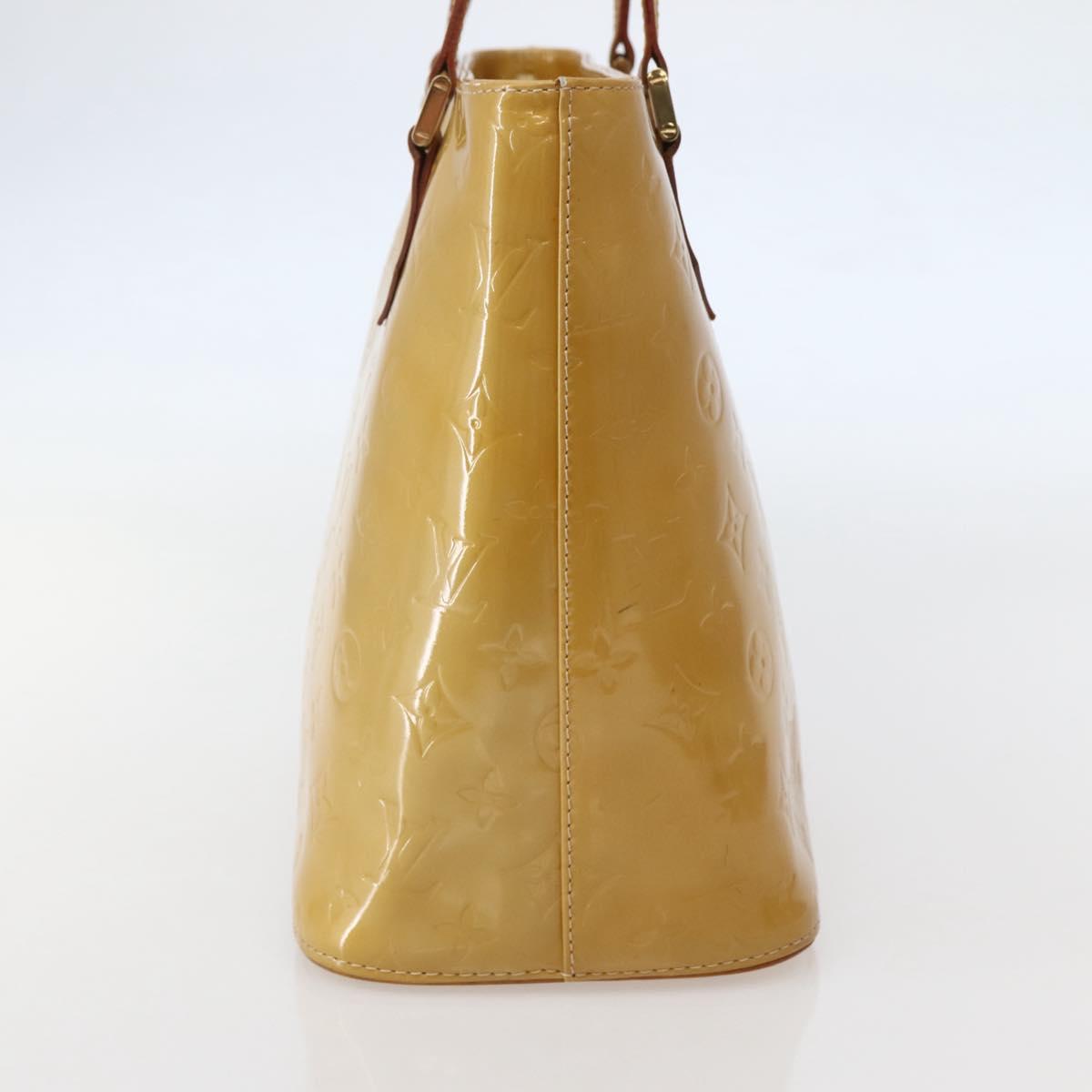 LOUIS VUITTON Monogram Vernis Houston Hand Bag Beige M91004 LV Auth hk3041