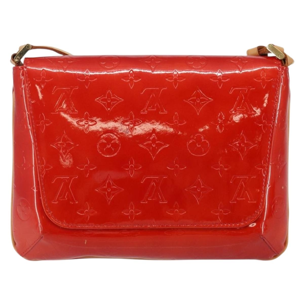 LOUIS VUITTON Monogram Vernis Thompson Street Bag Red M91094 LV Auth hk3043