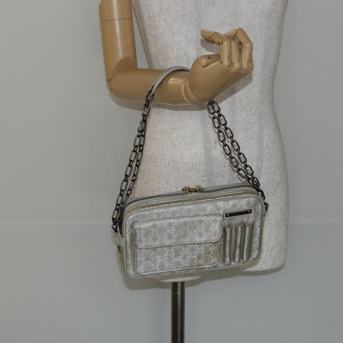 LOUIS VUITTON Monogram Shine McKenna Shoulder Bag Gold M92363 LV Auth hk3048