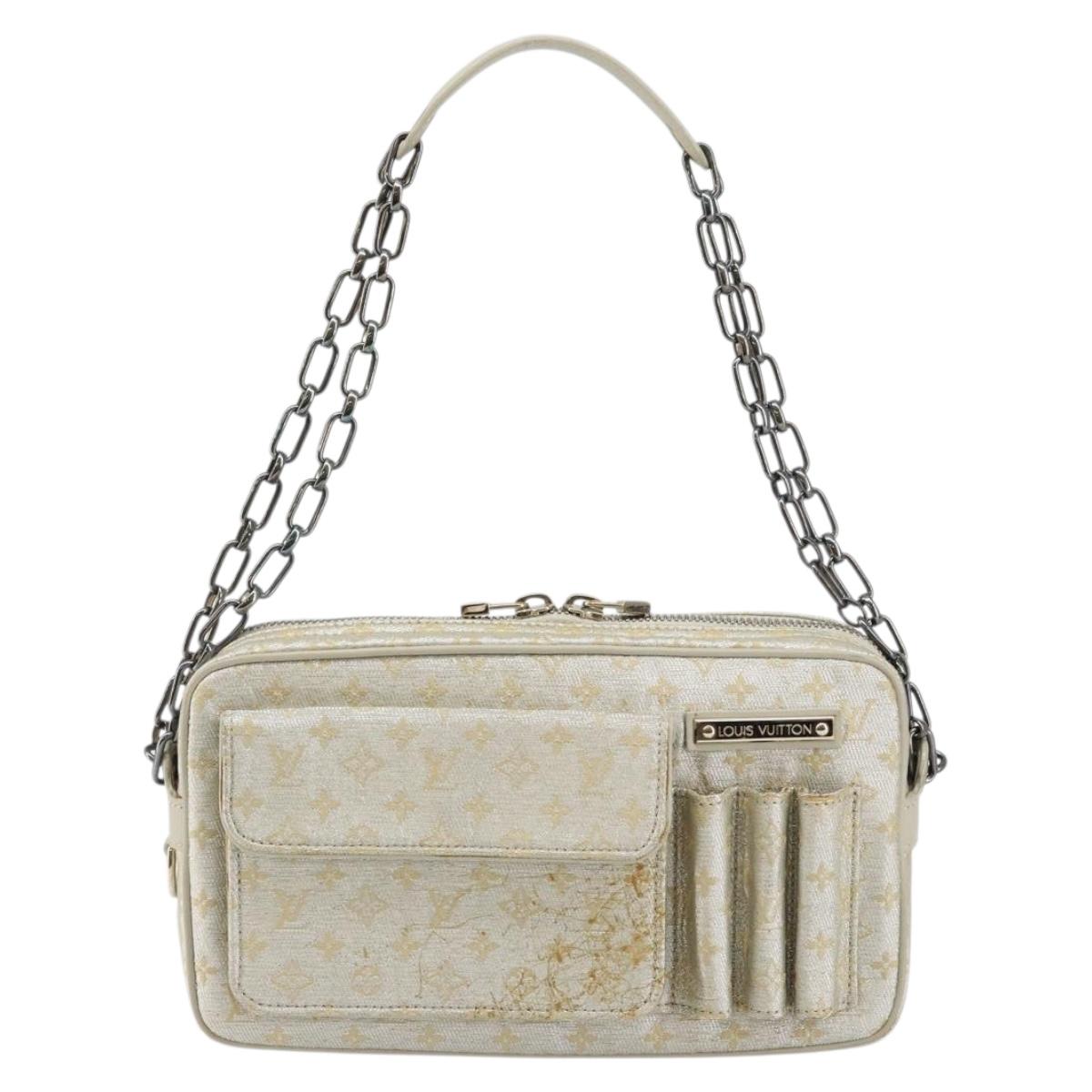 LOUIS VUITTON Monogram Shine McKenna Shoulder Bag Gold M92363 LV Auth hk3048