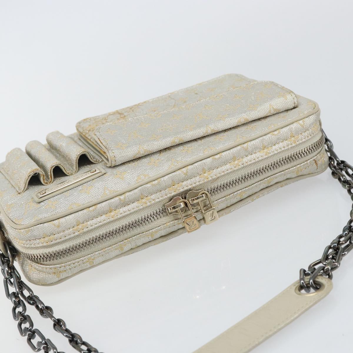 LOUIS VUITTON Monogram Shine McKenna Shoulder Bag Gold M92363 LV Auth hk3048