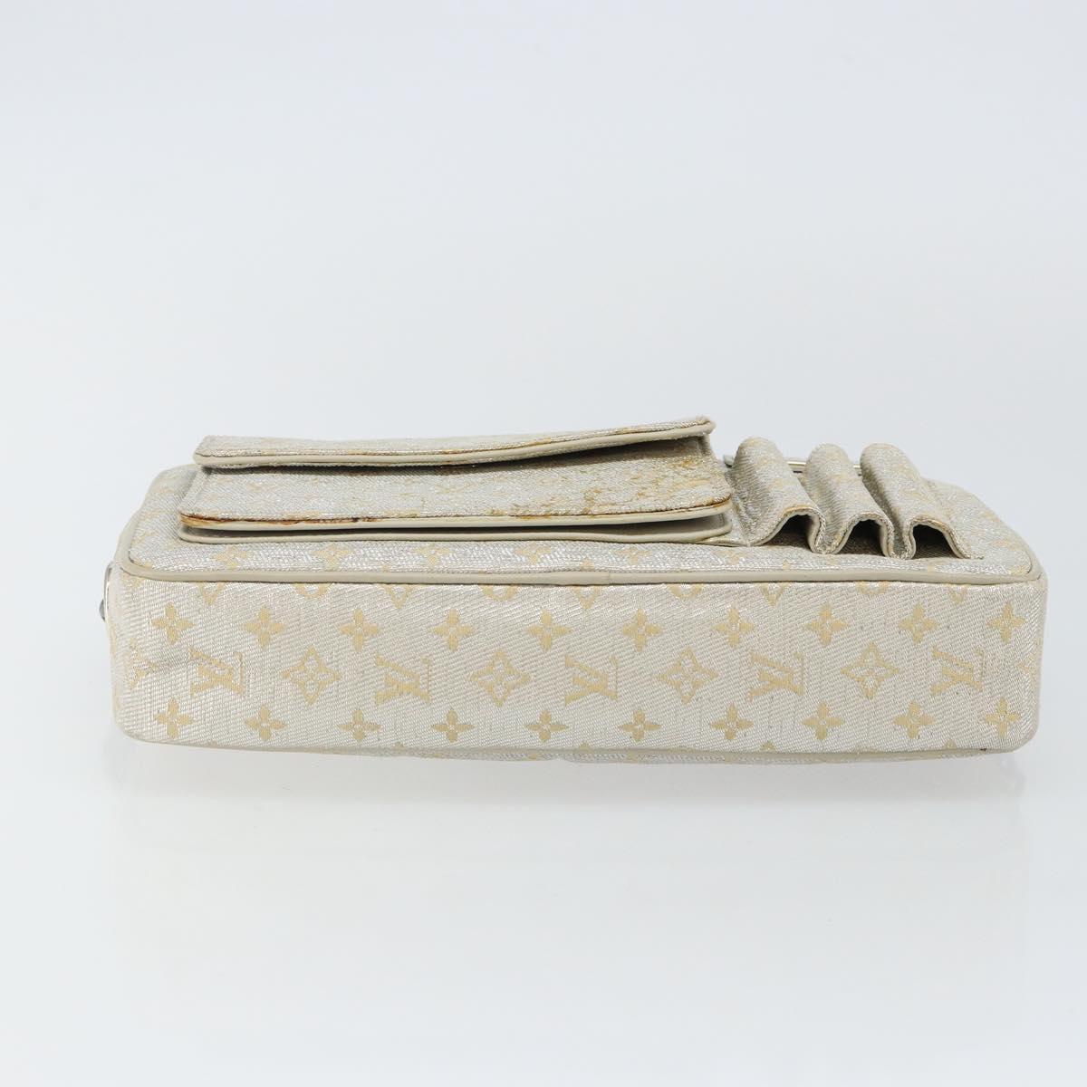 LOUIS VUITTON Monogram Shine McKenna Shoulder Bag Gold M92363 LV Auth hk3048