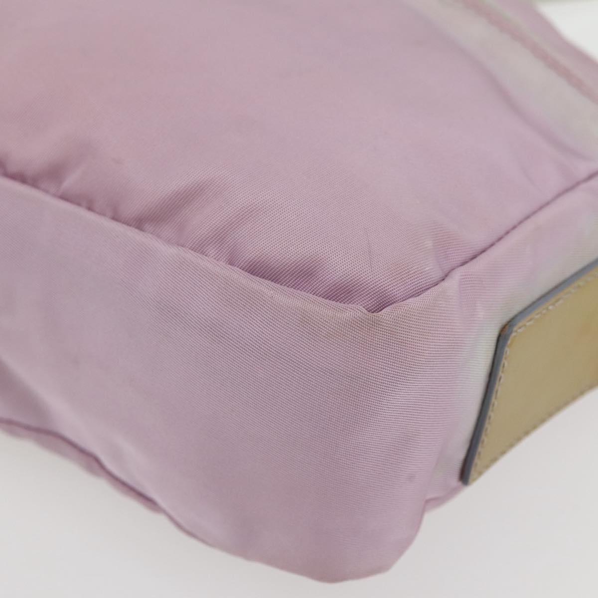 PRADA Shoulder Bag Nylon Pink Silver Auth hk3053