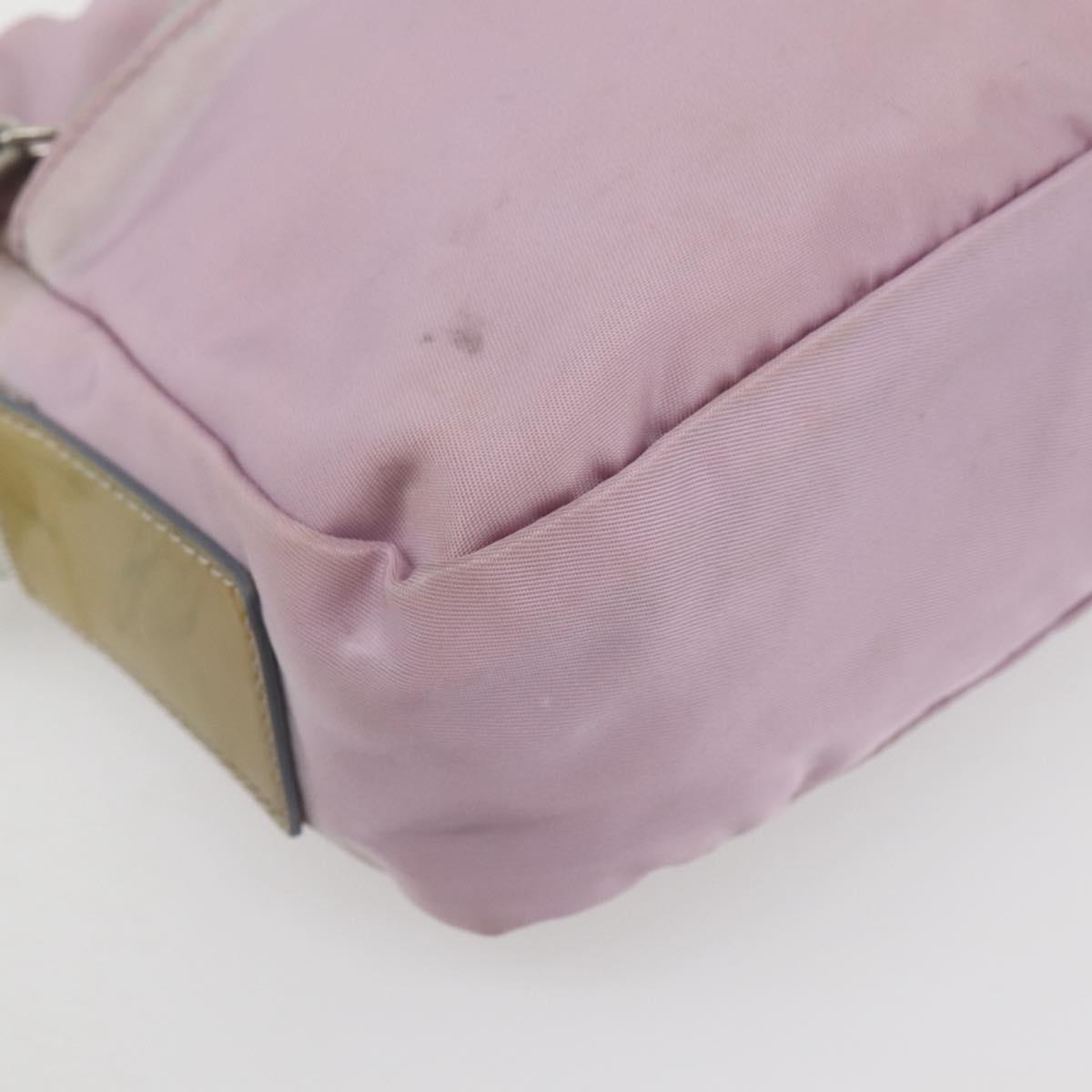 PRADA Shoulder Bag Nylon Pink Silver Auth hk3053