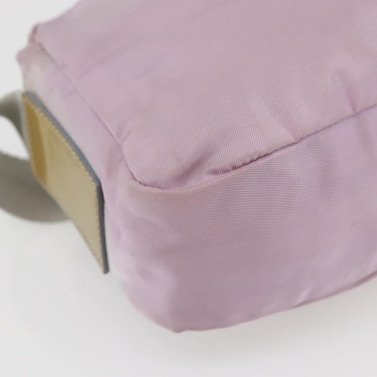 PRADA Shoulder Bag Nylon Pink Silver Auth hk3053