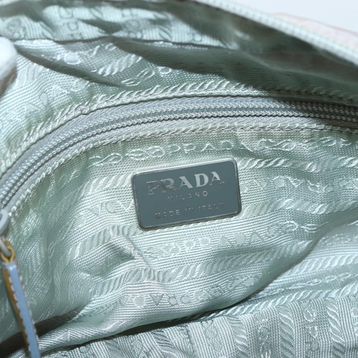 PRADA Shoulder Bag Nylon Pink Silver Auth hk3053
