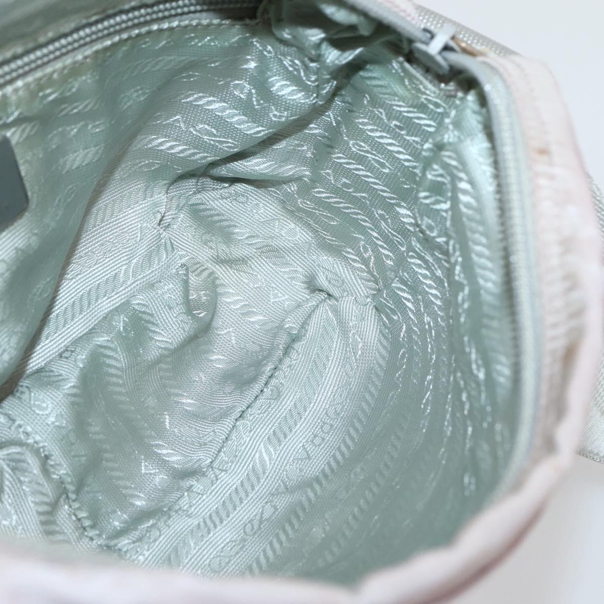 PRADA Shoulder Bag Nylon Pink Silver Auth hk3053