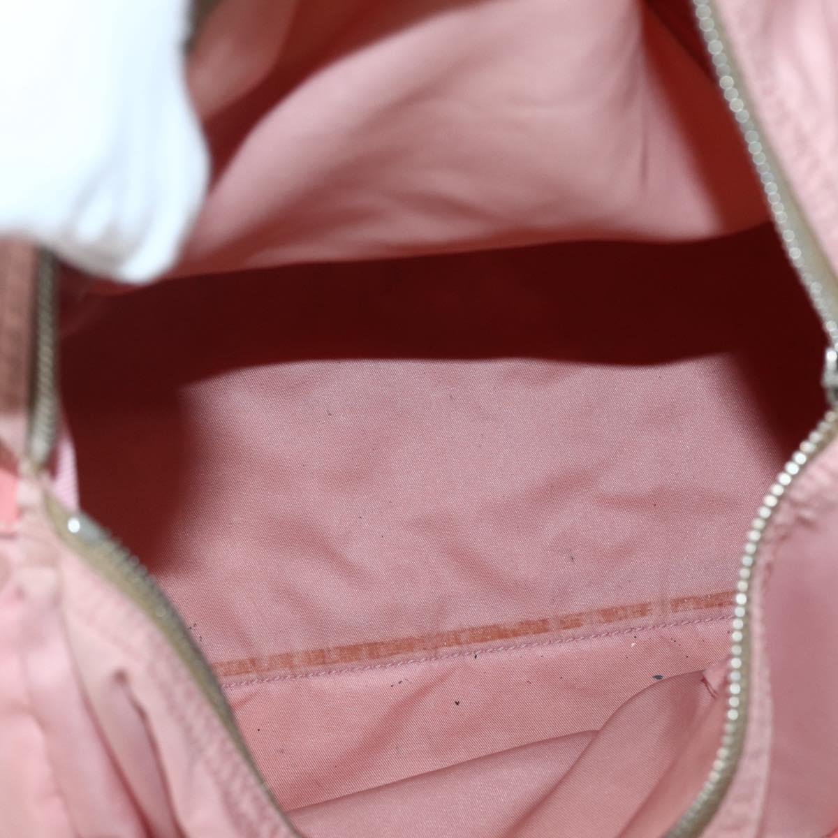 PRADA Hand Bag Nylon Pink Silver Auth hk3055