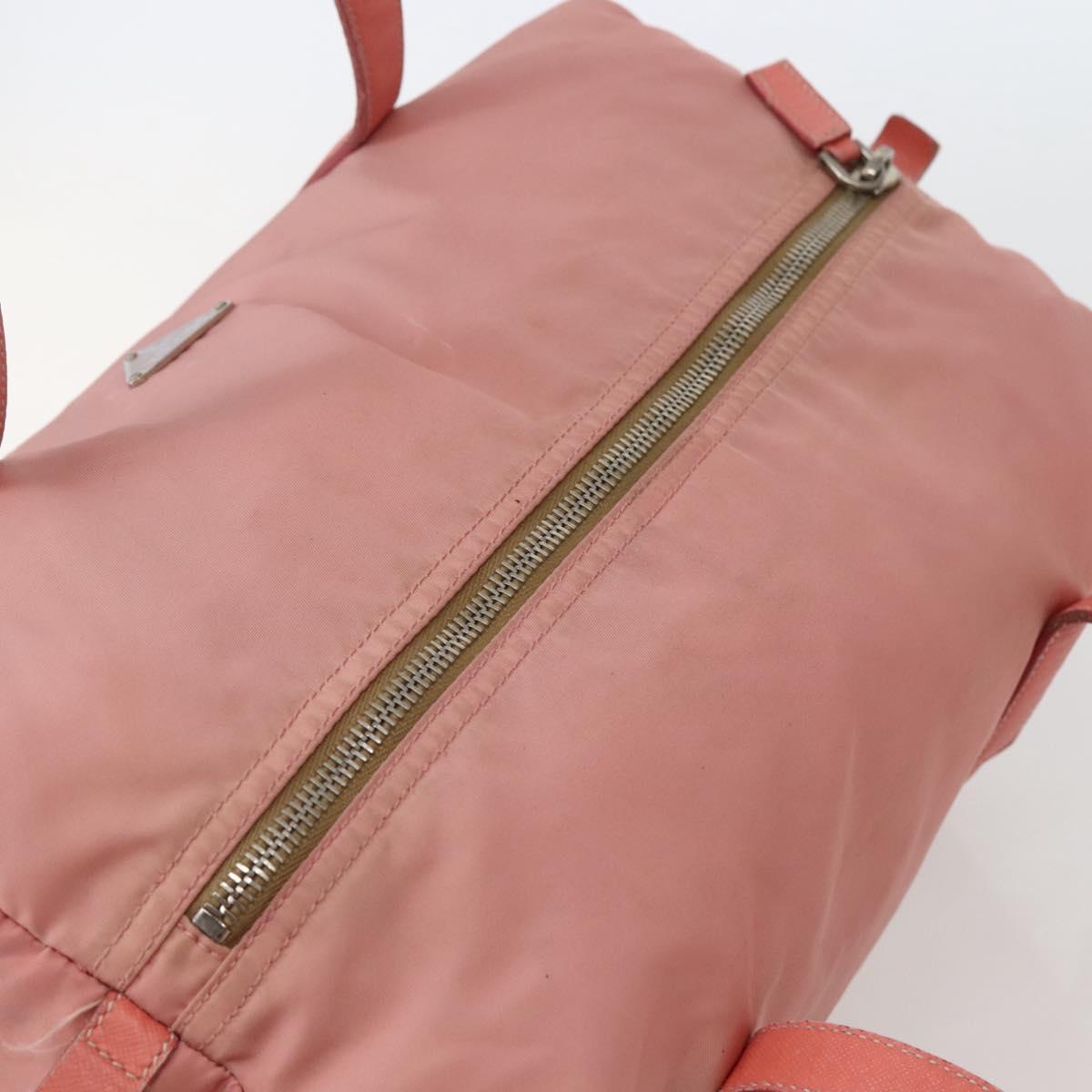 PRADA Hand Bag Nylon Pink Silver Auth hk3055
