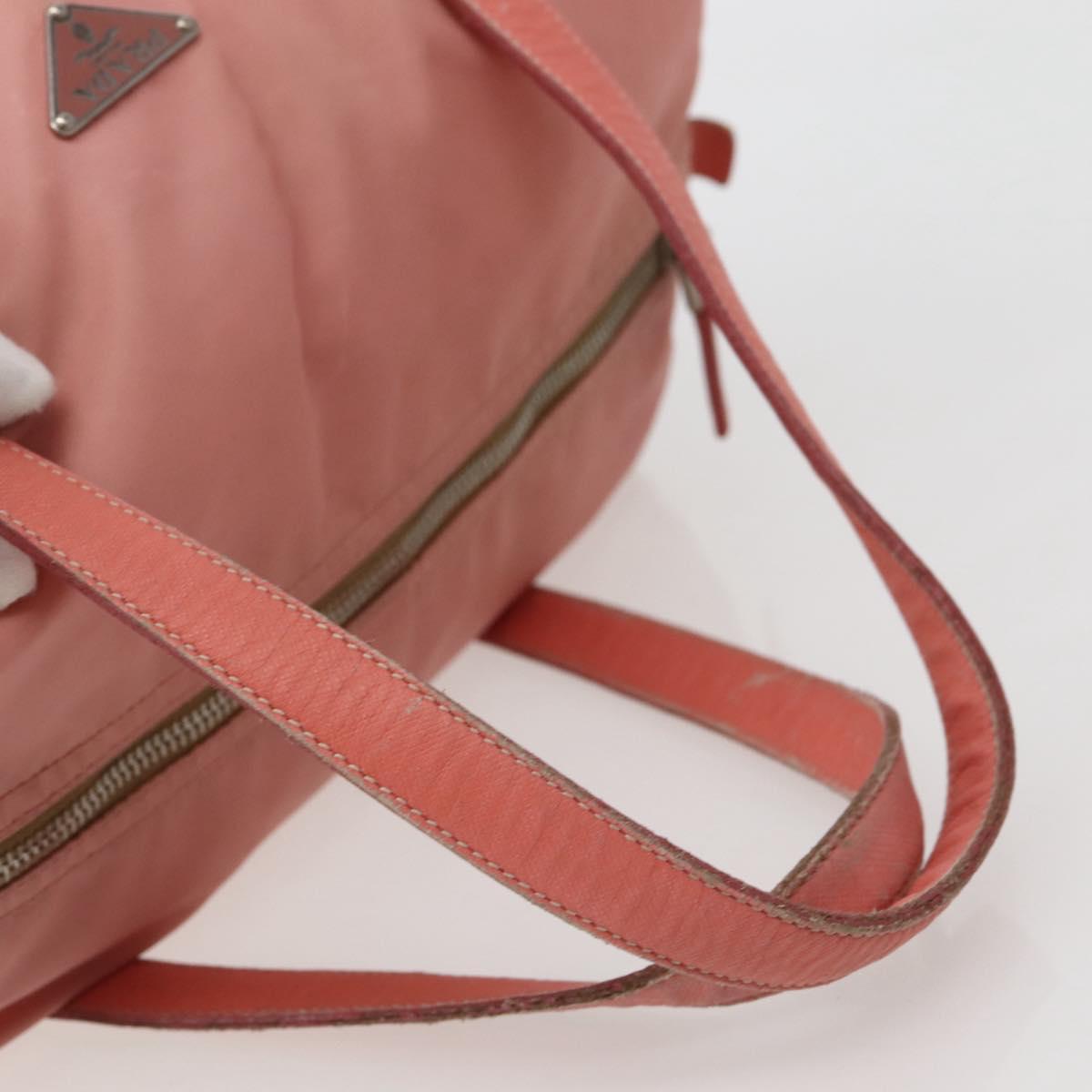 PRADA Hand Bag Nylon Pink Silver Auth hk3055