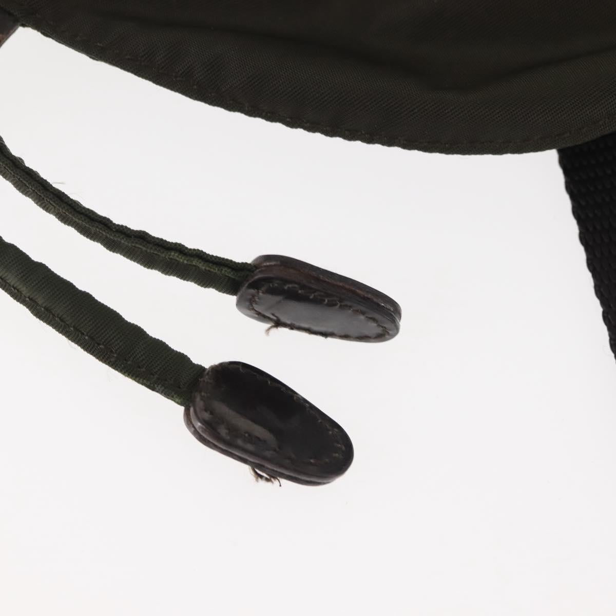 PRADA Backpack Nylon Khaki Silver Auth hk3056