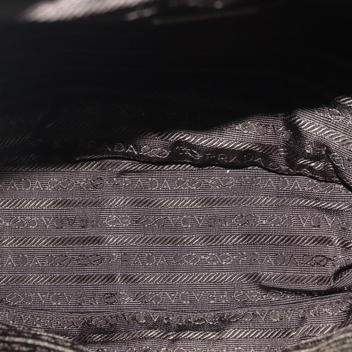 PRADA Backpack Nylon Khaki Silver Auth hk3056