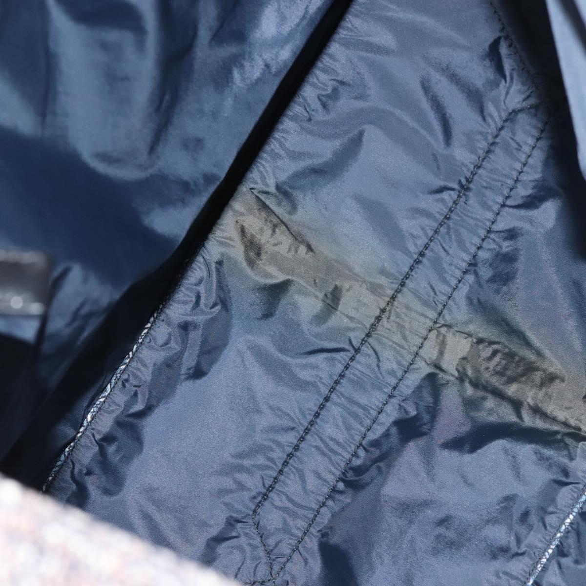 PRADA Tote Bag Nylon Blue Silver Auth hk3057